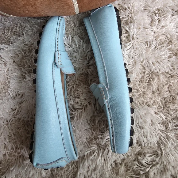 Artisure Light Blue Leather Penny Loafers Size 9.5 - Picture 4 of 7